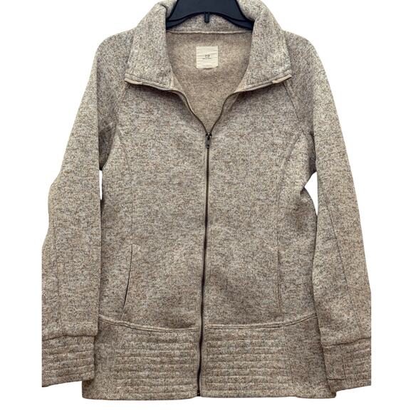 Thread & Supply Womens Medium Thick Knit Fitted Zip Up Sweater Jacket Fleece EUC - Picture 1 of 11